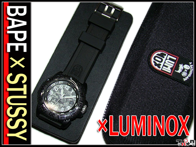 BAPE�~STUSSY CAMO LUMINOX �E�H�b�`